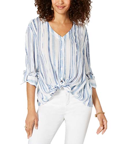 Striped Tie Front Top